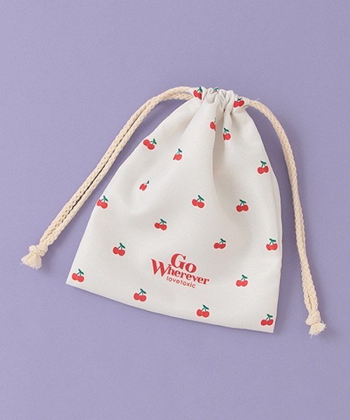 LOVETOXIC（ラブトキシック）の「ミニ巾着ポーチ（ポーチ・キッズ・ブラック/サックスブルー/オフホワイト/レッド/ラベンダー・FREE）」の5枚目の写真