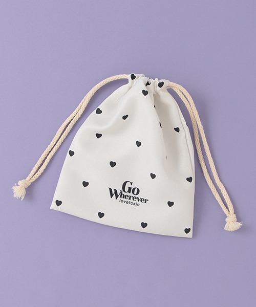 LOVETOXIC（ラブトキシック）の「ミニ巾着ポーチ（ポーチ・キッズ・ブラック/サックスブルー/オフホワイト/レッド/ラベンダー・FREE）」の2枚目の写真