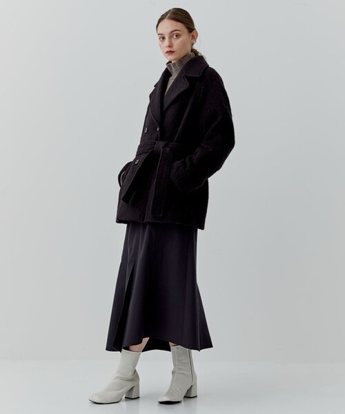 city（シティ）の「【CITY】カラーモヘアシャギーコート（チェスターコート・レディース・ブラック/ライトグリーン・1/2）」の5枚目の写真