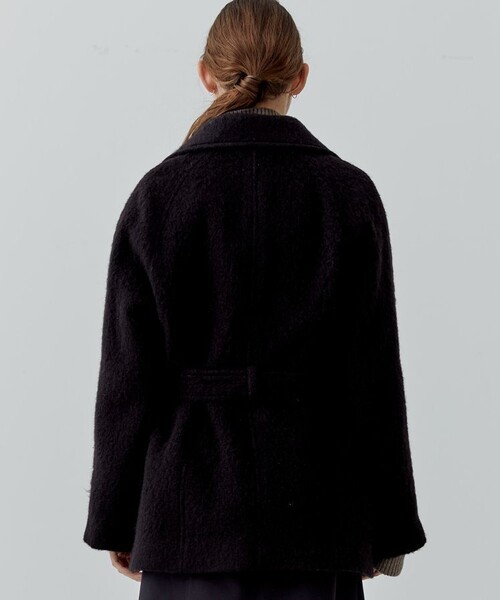 city（シティ）の「【CITY】カラーモヘアシャギーコート（チェスターコート・レディース・ブラック/ライトグリーン・1/2）」の8枚目の写真