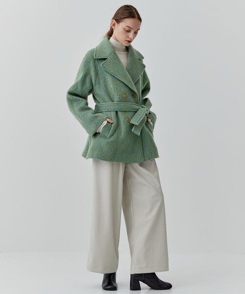 city（シティ）の「【CITY】カラーモヘアシャギーコート（チェスターコート・レディース・ブラック/ライトグリーン・1/2）」の17枚目の写真