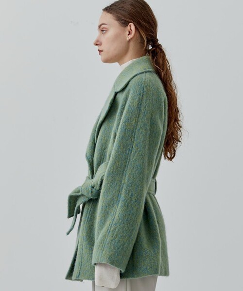 city（シティ）の「【CITY】カラーモヘアシャギーコート（チェスターコート・レディース・ブラック/ライトグリーン・1/2）」の19枚目の写真