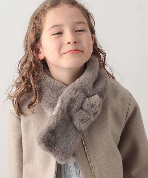 GLOBAL WORK（グローバルワーク）の「洗えるフェイクファーティペット/299658（ネックウォーマー/スヌード・キッズ・オフホワイト/チャコールグレー・FREE）」の11枚目の写真