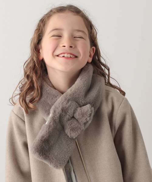 GLOBAL WORK（グローバルワーク）の「洗えるフェイクファーティペット/299658（ネックウォーマー/スヌード・キッズ・オフホワイト/チャコールグレー・FREE）」の9枚目の写真