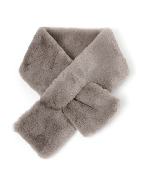 GLOBAL WORK（グローバルワーク）の「洗えるフェイクファーティペット/299658（ネックウォーマー/スヌード・キッズ・オフホワイト/チャコールグレー・FREE）」の3枚目の写真