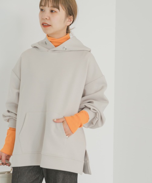 ITEMS URBANRESEARCH（アイテムズ アーバンリサーチ）の「ライトダンボールパーカー（パーカー・レディース・グレー系その他/ブラック/ブラウン/ブルー・FREE）」の3枚目の写真