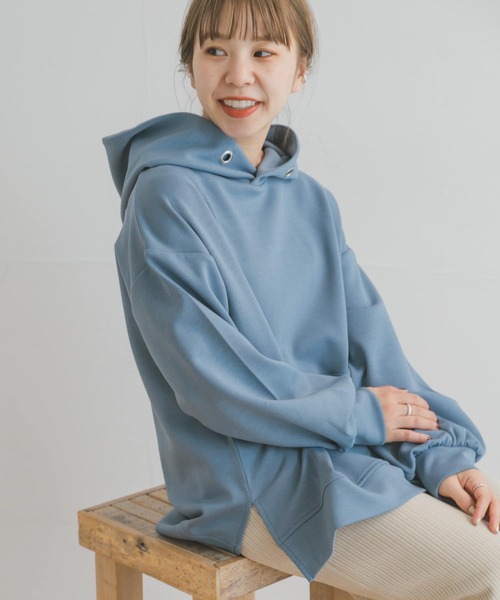 ITEMS URBANRESEARCH（アイテムズ アーバンリサーチ）の「ライトダンボールパーカー（パーカー・レディース・グレー系その他/ブラック/ブラウン/ブルー・FREE）」の8枚目の写真