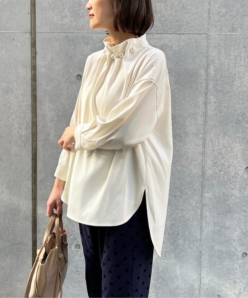 「PICCIN PERLA」 長袖ブラウス M ベージュ レディース 楽天市場】PICCIN PERLA 襟ビックパール長袖ブラウス レディース