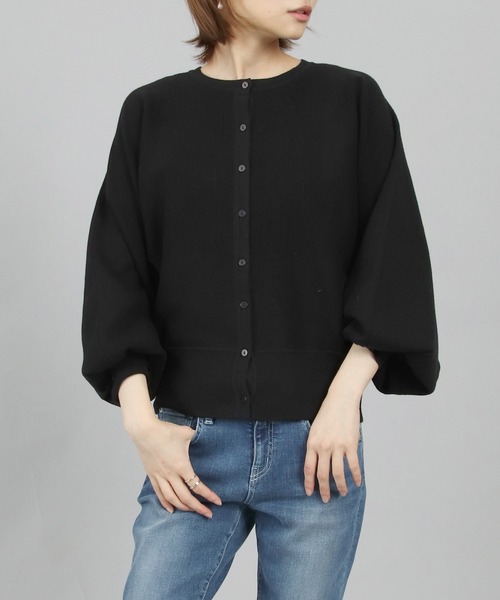 TITE IN THE STORE（ティテ　インザ　ストア）の「リブヨークドルマンスリーブニットカーディガン（カーディガン/ボレロ・レディース・ベージュ/ブラック/オレンジ/ブルー・38）」の2枚目の写真