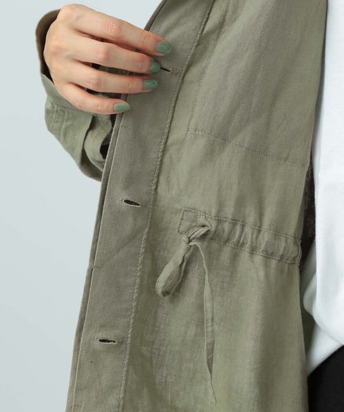 BAYFLOW（ベイフロー）の「リネンサファリラシャツジャケット（ミリタリージャケット・レディース・ネイビー/カーキ/アイボリー・SMALL/MEDIUM）」の22枚目の写真