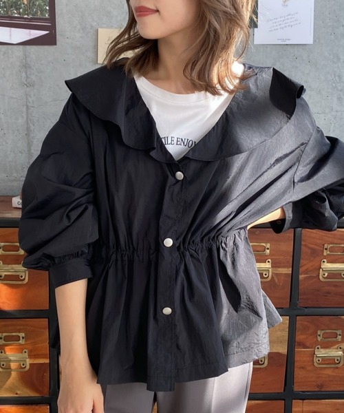 moment+（モーメントプラス）の「シアーナイロンワッシャーフリルマウンテンパーカー（マウンテンパーカー・レディース・ブラック/カーキ/オフホワイト・M）」の21枚目の写真