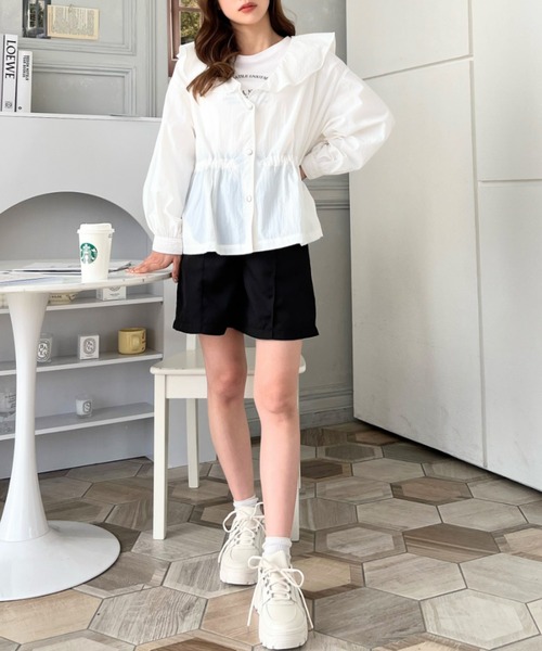 moment+（モーメントプラス）の「シアーナイロンワッシャーフリルマウンテンパーカー（マウンテンパーカー・レディース・ブラック/カーキ/オフホワイト・M）」の12枚目の写真