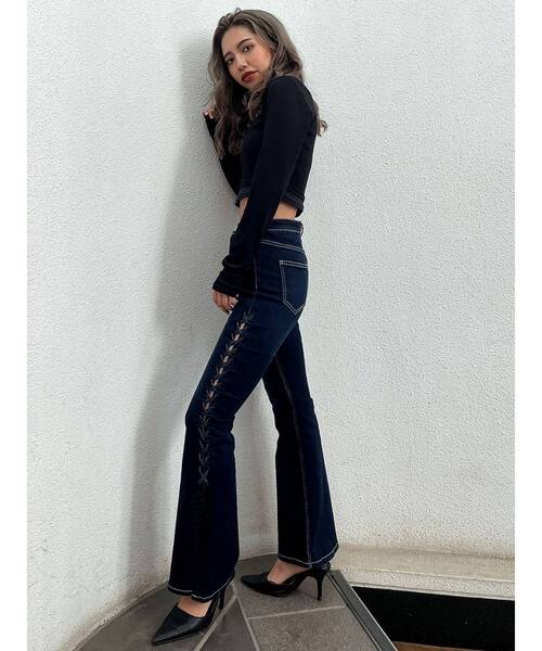 GYDA（ジェイダ）の「ドッキングレイヤードカットトップス（Tシャツ/カットソー・レディース・ブラック/グレー・FREE）」の10枚目の写真