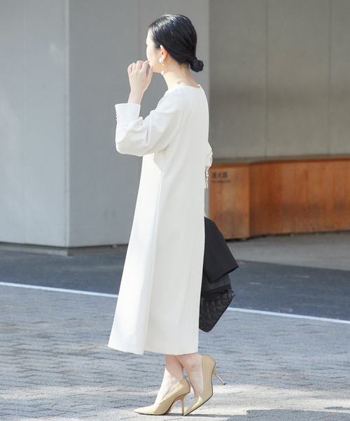 B.C STOCK（ベーセーストック）の「ダブルクロスボリュームスリーブワンピース（ワンピース・レディース・ブラック/ベージュ・FREE）」の11枚目の写真