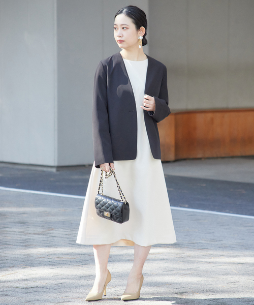 B.C STOCK（ベーセーストック）の「ダブルクロスボリュームスリーブワンピース（ワンピース・レディース・ブラック/ベージュ・FREE）」の13枚目の写真