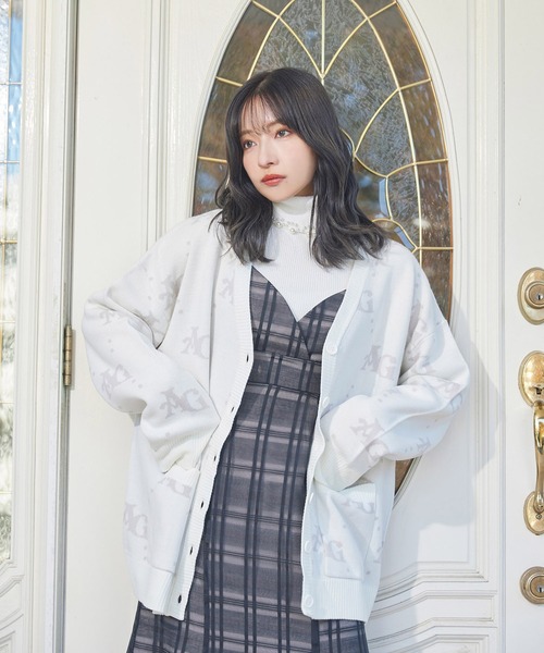 ANDGEEBEE（アンジービー）の「UNISEX ロゴジャガードカーデ（カーディガン/ボレロ・レディース・アイボリー/ブラウン・X-LARGE）」の10枚目の写真