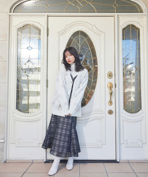 ANDGEEBEE（アンジービー）の「UNISEX ロゴジャガードカーデ（カーディガン/ボレロ・レディース・アイボリー/ブラウン・X-LARGE）」の17枚目の写真