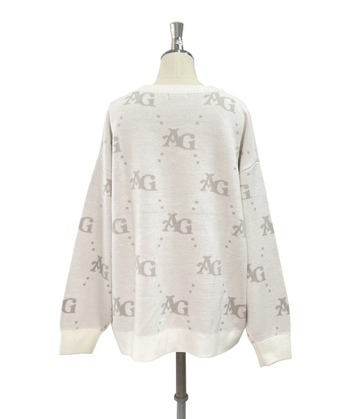 ANDGEEBEE（アンジービー）の「UNISEX ロゴジャガードカーデ（カーディガン/ボレロ・レディース・アイボリー/ブラウン・X-LARGE）」の13枚目の写真