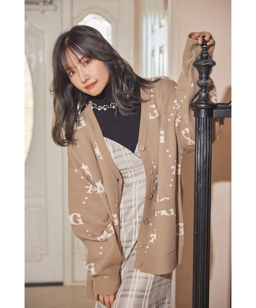 ANDGEEBEE（アンジービー）の「UNISEX ロゴジャガードカーデ（カーディガン/ボレロ・レディース・アイボリー/ブラウン・X-LARGE）」の16枚目の写真