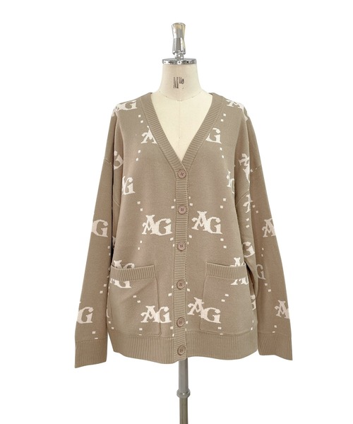 ANDGEEBEE（アンジービー）の「UNISEX ロゴジャガードカーデ（カーディガン/ボレロ・レディース・アイボリー/ブラウン・X-LARGE）」の18枚目の写真