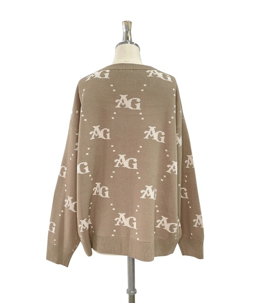 ANDGEEBEE（アンジービー）の「UNISEX ロゴジャガードカーデ（カーディガン/ボレロ・レディース・アイボリー/ブラウン・X-LARGE）」の9枚目の写真