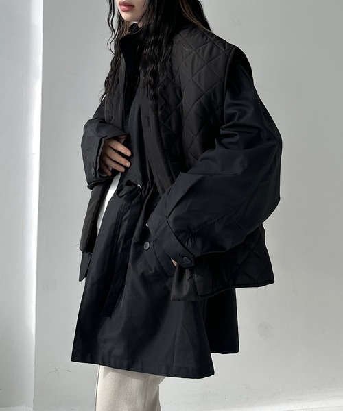 hellam（へラム）の「4WAY ミドル丈モッズコート（モッズコート・レディース・アイボリー/カーキ/ブラック・FREE）」の3枚目の写真