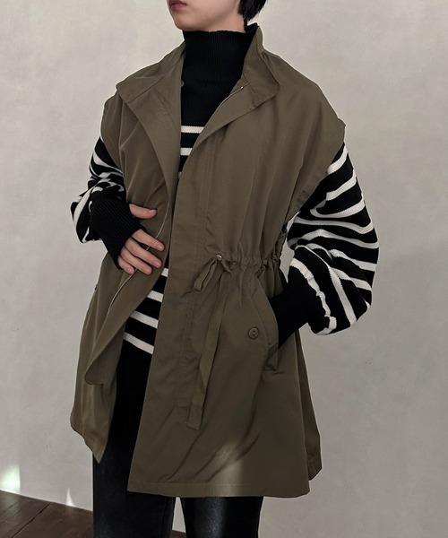 hellam（へラム）の「4WAY ミドル丈モッズコート（モッズコート・レディース・アイボリー/カーキ/ブラック・FREE）」の8枚目の写真