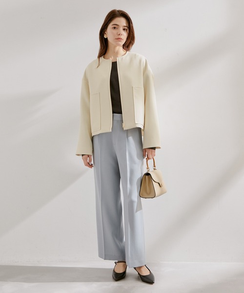 ROPE'(ロペ)の「ショートジップライトブルゾン(ブルゾン・レディース・イエロー/ベージュ/ホワイト・36/38)」の12枚目の写真