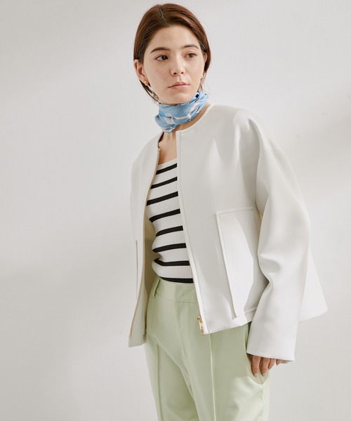 ROPE'(ロペ)の「ショートジップライトブルゾン(ブルゾン・レディース・イエロー/ベージュ/ホワイト・36/38)」の19枚目の写真