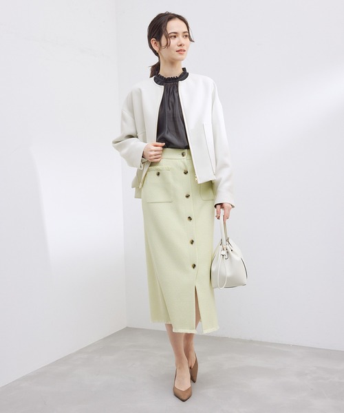ROPE'(ロペ)の「ショートジップライトブルゾン(ブルゾン・レディース・イエロー/ベージュ/ホワイト・36/38)」の16枚目の写真