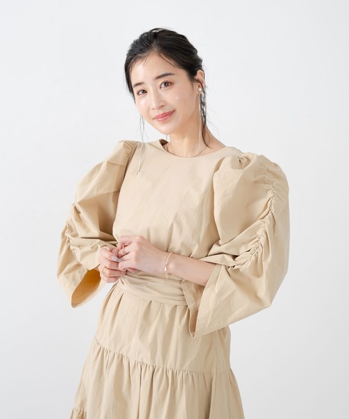 qumerry.(キュメリ)の「バックリボンワンピース(ワンピース・レディース・ブルー/オフホワイト/ベージュ・FREE)」の19枚目の写真