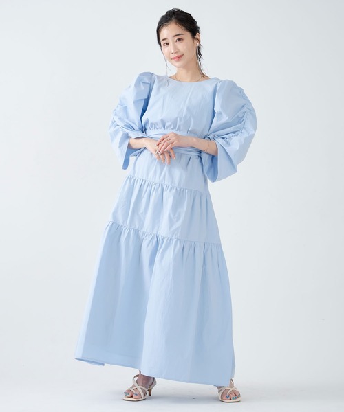 qumerry.(キュメリ)の「バックリボンワンピース(ワンピース・レディース・ブルー/オフホワイト/ベージュ・FREE)」の20枚目の写真