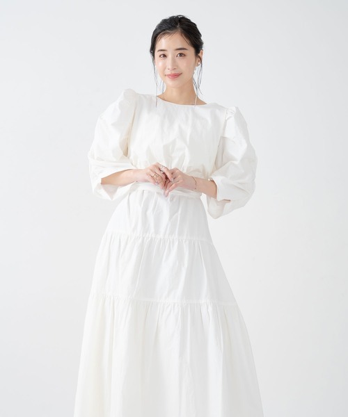 qumerry.(キュメリ)の「バックリボンワンピース(ワンピース・レディース・ブルー/オフホワイト/ベージュ・FREE)」の5枚目の写真