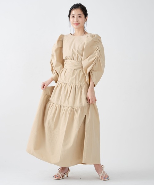 qumerry.(キュメリ)の「バックリボンワンピース(ワンピース・レディース・ブルー/オフホワイト/ベージュ・FREE)」の10枚目の写真