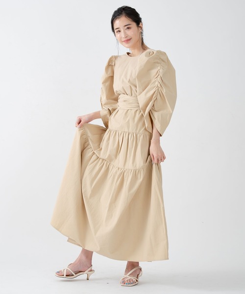 qumerry.(キュメリ)の「バックリボンワンピース(ワンピース・レディース・ブルー/オフホワイト/ベージュ・FREE)」の11枚目の写真