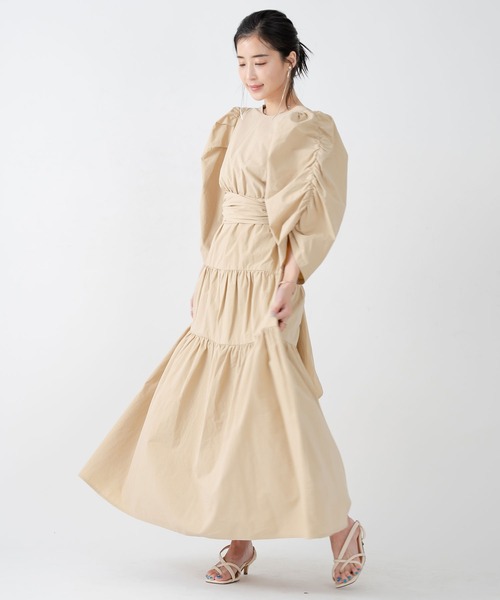 qumerry.(キュメリ)の「バックリボンワンピース(ワンピース・レディース・ブルー/オフホワイト/ベージュ・FREE)」の12枚目の写真