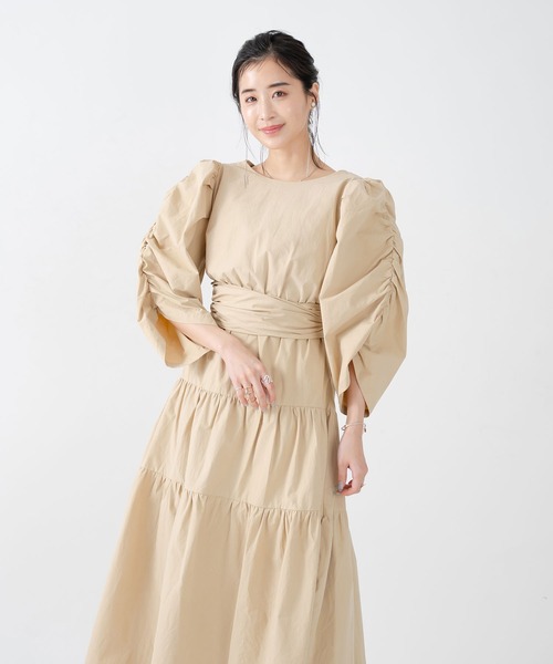 qumerry.(キュメリ)の「バックリボンワンピース(ワンピース・レディース・ブルー/オフホワイト/ベージュ・FREE)」の13枚目の写真