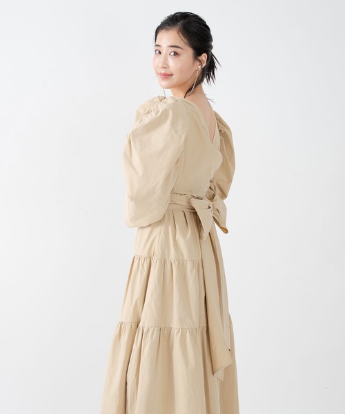 qumerry.(キュメリ)の「バックリボンワンピース(ワンピース・レディース・ブルー/オフホワイト/ベージュ・FREE)」の18枚目の写真