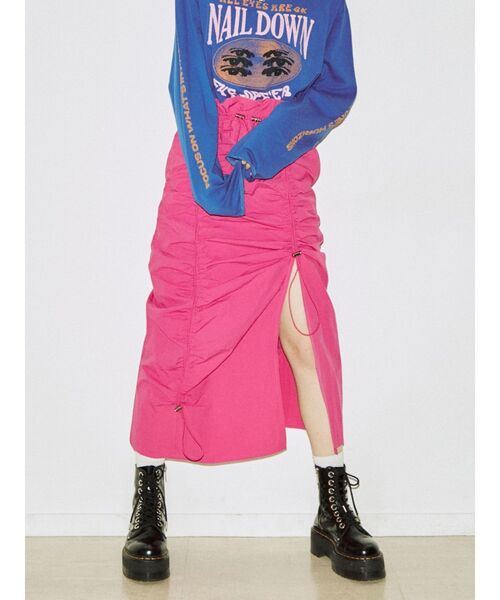 jouetie（ジュエティ）の「ドロストアシメロングスカート（スカート・レディース・アイボリー/ピンク/ブラック・MEDIUM）」の3枚目の写真