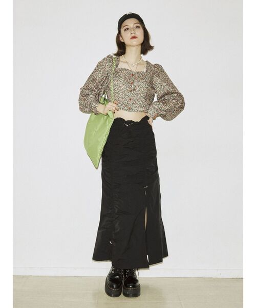 jouetie（ジュエティ）の「ドロストアシメロングスカート（スカート・レディース・アイボリー/ピンク/ブラック・MEDIUM）」の11枚目の写真