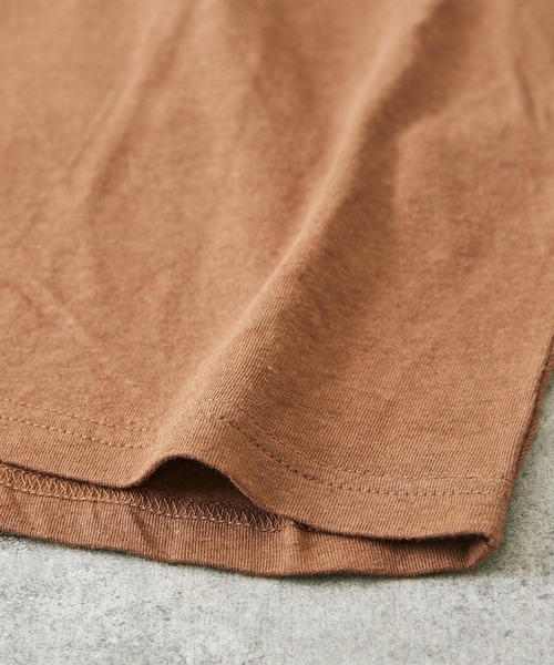 TOBILA（トビラ）の「綿麻天竺バックツイストクルーネックTシャツ（Tシャツ/カットソー・レディース・スミクロ/ピンク/ホワイト/ブラウン・M）」の20枚目の写真