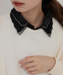 FUNALIVE（ファンアライブ）の「je crois soi レース刺繍＆ビジュー 付け衿（付け襟）」