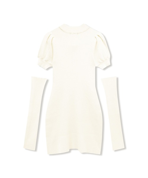 ANDGEEBEE（アンジービー）の「アームカバーミニニットワンピ（ワンピース・レディース・ブラック/アイボリー・MEDIUM）」の10枚目の写真