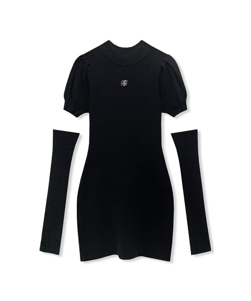 ANDGEEBEE（アンジービー）の「アームカバーミニニットワンピ（ワンピース・レディース・ブラック/アイボリー・MEDIUM）」の18枚目の写真