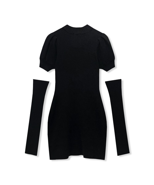 ANDGEEBEE（アンジービー）の「アームカバーミニニットワンピ（ワンピース・レディース・ブラック/アイボリー・MEDIUM）」の19枚目の写真