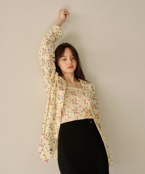 セール】フルーツ柄 シャツジャケット TINA：JOJUN（シャツ