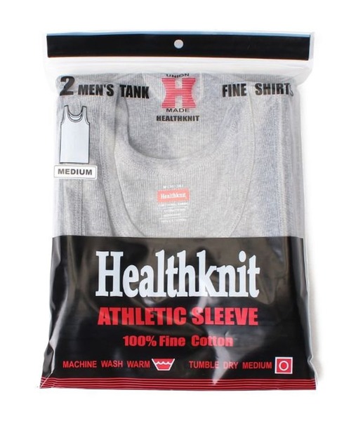 Healthknit（ヘルスニット）の「【Healthknit】2-53001 2P パック入り ベーシックリブコットンタンクトップ（タンクトップ・メンズ・ホワイト/ブラック/グレー・L/M）」の7枚目の写真