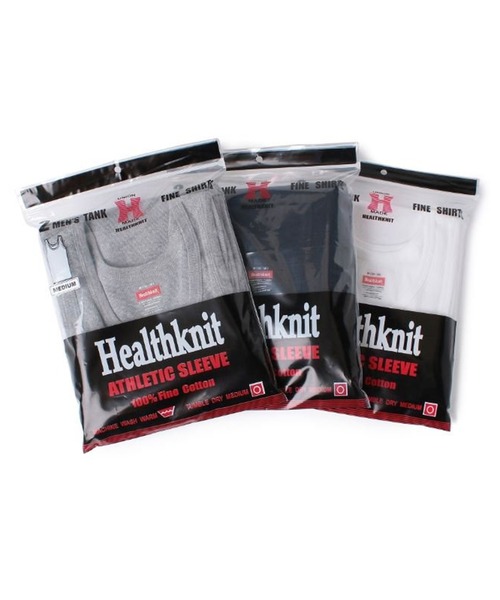Healthknit（ヘルスニット）の「【Healthknit】2-53001 2P パック入り ベーシックリブコットンタンクトップ（タンクトップ・メンズ・ホワイト/ブラック/グレー・L/M）」の13枚目の写真