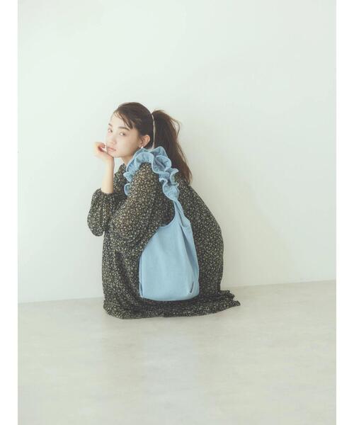 AMERICAN HOLIC（アメリカンホリック）の「デニムフリルバッグ（エコバッグ/サブバッグ・レディース・サックスブルー・FREE）」の7枚目の写真