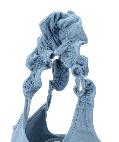 AMERICAN HOLIC（アメリカンホリック）の「デニムフリルバッグ（エコバッグ/サブバッグ・レディース・サックスブルー・FREE）」の2枚目の写真